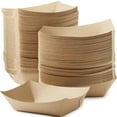 thumbnail image 1 of Avant Grub 3lb Kraft Brown Extra Sturdy Disposable Rectangular Paper Food Trays, 50 Ct, 1 of 7