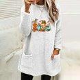 thumbnail image 1 of Hauts pour Femmes, Blouse à Manches Longues, Col Rond, Ample, Imprimée, avec Poche, Chaude, en Liquidation, 1 of 4