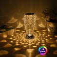 thumbnail image 2 of AMERTEER 16 Color Diamond Table Lamp Crystal Table Lamp RGB Changing Touch Night Light Fish Scale Shape Nightstand Light Bedside Atmosphere Acrylic Lamp USB Charging, 2 of 8