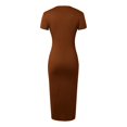 thumbnail image 5 of Robe T-Shirt Maxi à Manches Courtes d'Été 2024 pour Femme - Col Rond Décontracté, Matière Polyester, Tailles P-L, Parfaite pour la Plage/les Vacances, 5 of 5