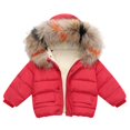 thumbnail image 1 of Kids Winter Jacket Winter Child Kids Solid Color Hoodie Zipper Coats Keep Warm Jacket Clothes, 1 of 5