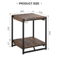 thumbnail image 3 of Industrial Wood Coffee Table - 2-Tier Storage Shelf, Large Square End Table for Living Room or Bedroom, Modern Metal Frame, Easy Assembly, Dark Walnut, 3 of 8