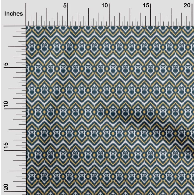oneOone Georgette Viscose Fabric Chevron & Swirl Ikat Decor Fabric Printed BTY 42 Inch Wide