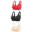 thumbnail image 4 of Timegard 3pc Wireless Bras for Women Front Closure Full Support Wide Strap Comfort Breathable Everyday Bra, 4 of 4