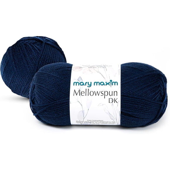 Mary Maxim Mellowspun DK Weight Navy Blue Yarn 284 Yards, 3.5 Oz, Dark Navy