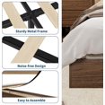 thumbnail image 3 of Modern Floor-Standing Platform Bed Frame, Wooden Bed Frame Without Headboard, Solid Wood Slat Foundation, No Box Spring Needed, Easy Assembly, for Bedroom, Dorm, Small Spaces, 3 of 5