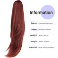thumbnail image 3 of ORUYROP Extension de Queue de Cheval, 20 Pouces extensions de Cheveux de Queue de Cheval Auburn Queue de Cheval Bouclée Cheveux à Longues Griffes Extension de Cheveux Pièce de Cheveux Synthétique d'Apparence Naturelle pour Femmes, 3 of 7