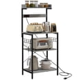 thumbnail image 1 of HOMCOM Kitchen Bakers Rack with Power Outlet, Adjustable Shelves and Hooks, 1 of 10