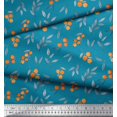 thumbnail image 1 of Soimoi Tissu en Poly Georgette Bleu Imprimé Baies Feuilles 1 Yard 52 Pouces de Large, 1 of 2