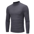 thumbnail image 2 of CEHVOM Chemise de Base Ajustée Extensible Unie à Col Mi-Haut à Manches Longues pour Homme Vente, 2 of 6