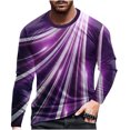 thumbnail image 2 of cllios Chandails à Manches Longues pour Hommes T-Shirt Graphique à Illusion d'Optique 3D Grande Taille Décontracté Col Rond Hauts T-Shirts de Designer Fantaisie T-Shirt Léger d'Entraînement Chandails pour Muscles pour Hommes, 2 of 5