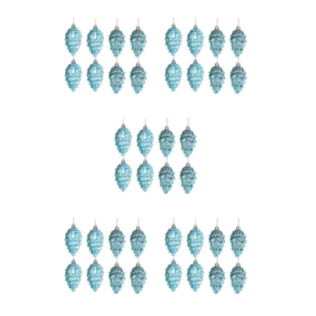 kurtrusly 8 Pcs Décorations de Noël Pomme de Pin Exquise pour Lac Magique Bleu 5Set