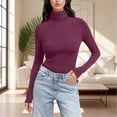 thumbnail image 2 of Wlynlyn Chandails à Manches Longues pour Femmes Col Roulé Ajustés Couche de Base Chandails Mode d'Automne Basiques sous-Vêtements Thermiques Hauts, 2 of 7