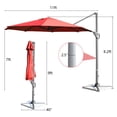 thumbnail image 3 of Costway Parasol Déporté de Patio 11 Pi Rotation Cantilever Aluminium Inclinaison Base Croisée Bordeaux, 3 of 10