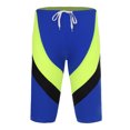 thumbnail image 1 of RUNQHUI Mens Rash Guard Swim Shorts Calf Length Swim Jammer Beach Pool Swimwear Bottoms Blue M, 1 of 6