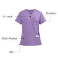 thumbnail image 2 of T-Shirt à Col Rond pour Homme à Manches Courtes avec Poche, Haut Tee avec Pantalon à Taille Élastique, Uniforme d'Infirmier, Ensemble de Sarraus pour Soignant, Travail à l'Hôpital, Tenue Décontractée Quotidienne / IhhxPro, Violet TP, 2 of 9