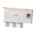 thumbnail image 4 of GUOOL Multifunctional Wall-Mounted Toothbrush Holder, Automatic Toothpaste Dispenser 3 cup pink, 4 of 9