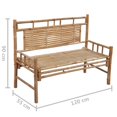 thumbnail image 4 of vidaXL Banc de Jardin avec Coussin 120 cm Bambou, 4 of 5