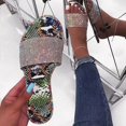 thumbnail image 4 of Womens Flat Sandals Rhinestone Clear Strap Open Toe Colorful Blingbling Non Slip Lightweight Breathable Summer Beach Sandals Camouflage, 4 of 5