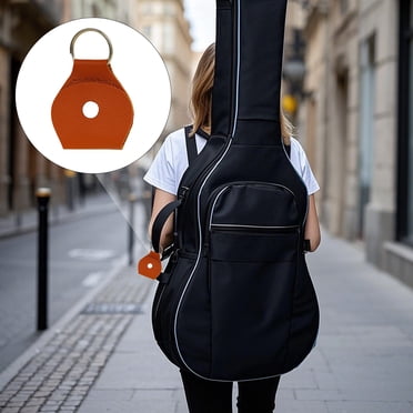 Guitar Pick Keychain Holder Leather | Coin Quarter Storage Pouch | Black Brown Khaki | 7x7cm Lightweight, Durable PU | Fits Guitar Picks, Change | 10 Pack Keychains for Musicians
