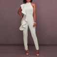 thumbnail image 2 of Yuyuzo Women's Jumpsuit Ruffle Strapless Mock Neck Solid Color High Waist Pants Clubwear Rompers, 2 of 7