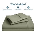 thumbnail image 2 of Bare Home Premium 1800 Collection 4-Piece Bed Sheet Set, Split Head Flex King, Sage, 2 of 10