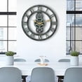 thumbnail image 4 of simhoa Decorative Outdoor Wall Clock Battery Operated Gear Shaped Round Clocks for Antique Blue, 4 of 8