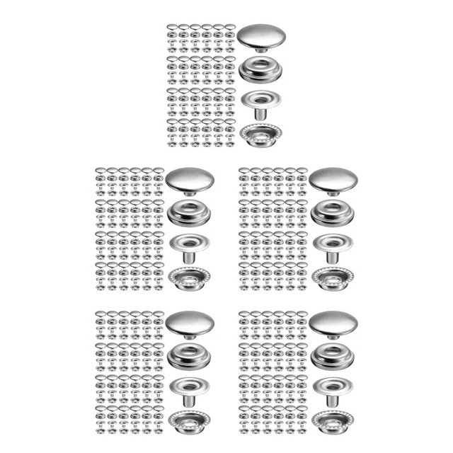 jesticaly 100 Pieces Snap Fastener Stainless Steel Button Press Stud Accessories Type1 5Set