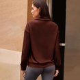 thumbnail image 3 of Erwazi Womens Half Zip Pullover Top Waffle Long Sleeve Lapel Functional Pocket Work To Weekend Versatile Blouses, 3 of 8