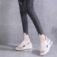 thumbnail image 4 of Chaussures pour Femmes à Talons Hauts à Bout Ouvert en Cuir Souple à Plateforme Haute, 4 of 9