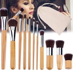 Makeup Brush Natural Bamboo Make Up Brushes Set Soft Powder Cream Cosmetics Brushes Kit