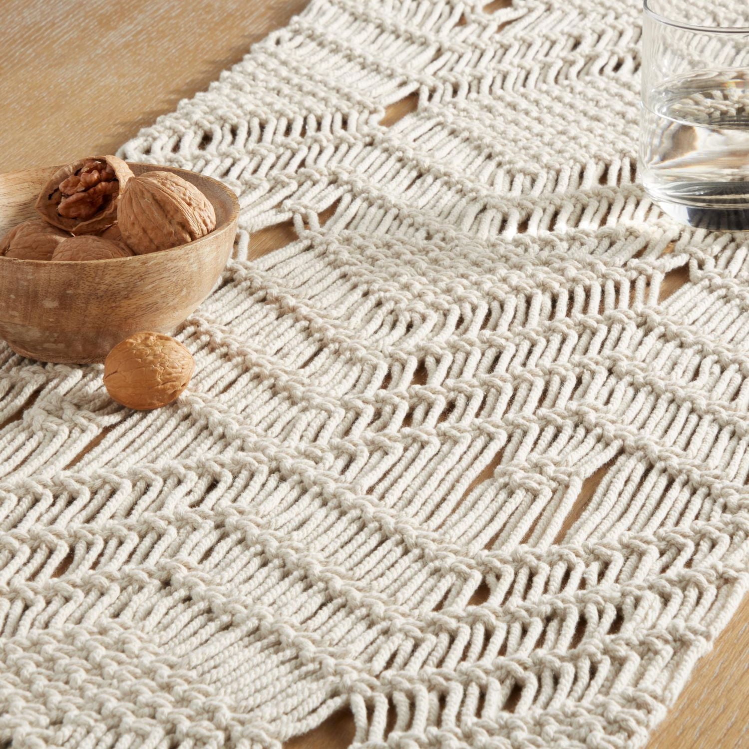 Better Homes & Garden Tapis de passage en macramé Naturel 35,56 L x 228,6 L