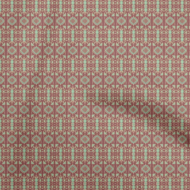 oneOone Silk Tabby Orange Fabric Geometric Sewing Material Print Fabric By The Yard 42 Inch Wide