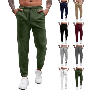 Yuyuzo Mens Sweatpants Elastic Waist Drawstring Joggers Casual Fitted Solid Color Track Pants with Pockets