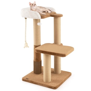 Costway 44" Arbre de chat pour intérieur avec peluche rembourré Perche Postes de scratch Jumping Platform