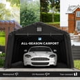 thumbnail image 4 of Outsunny 12' x 20' Garage Carport with Ventilation Windows, Black, 4 of 10