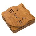 thumbnail image 1 of pitrice Hollow Cartoon Design Cup Mug Hot Pot Table Wooden Pad Heat Insulation Desk Mat Non-slip Plate, 1 of 9