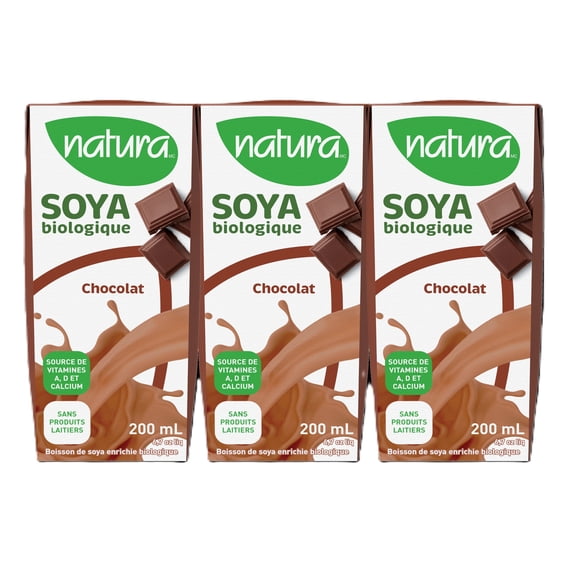Natura, Mini boisson de soja, au chocolat, biologique, 200ml, paquet de 3