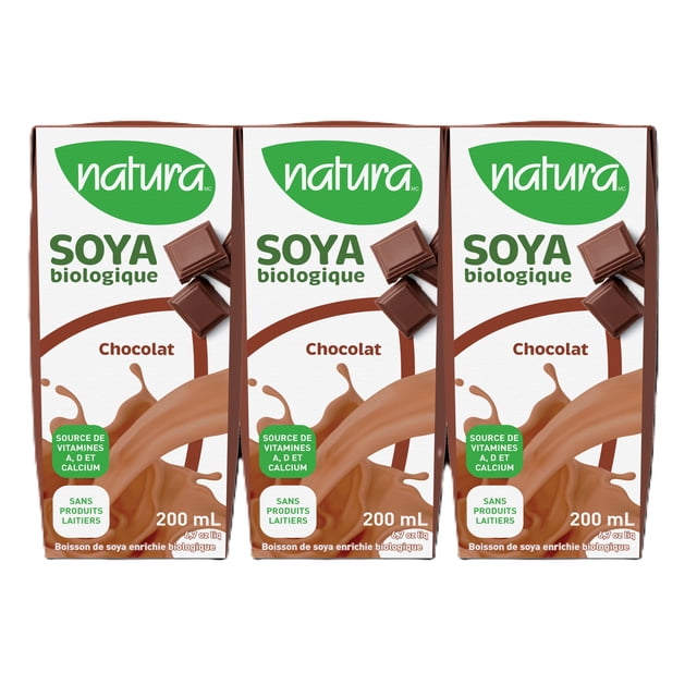 Natura, Mini Organic, Chocolate Soy Beverage, 200ml, 3-pack