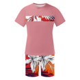 thumbnail image 4 of Weiqiqre Men's Graphic Short Sleeve Tee and Drawstring Waist Track Shorts Set Casual 2 Piece Outfit, 4 of 5