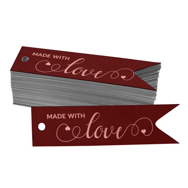 Inkdotpot Rose Gold Foil Paper Hang Tags Made With Love Text Favor Tags 50 Pieces