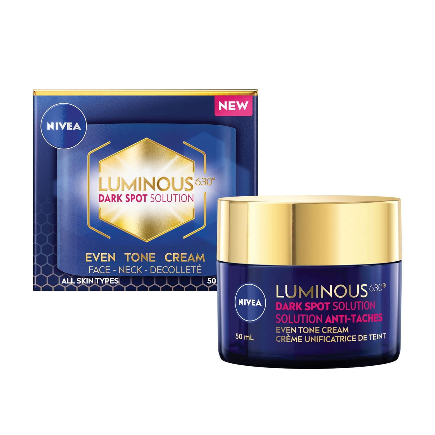 NIVEA LUMINOUS630 Dark Spot Solution Even Tone Face Cream for All Skin Types, 50mL