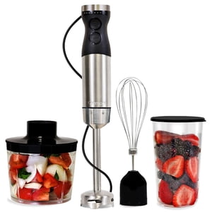 Kenmore 400W Immersion Hand Blender Set with Food Chopper & Whisk, Versatile Tool for Smoothies & Soups