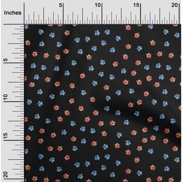 oneOone Polyester Lycra Fabric Artistic Floral Flower Printed Fabric 1 Yard 56 Inch Wide