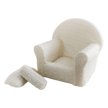 Canapé Décoratif pour Photographie de Bébé avec Coussin et Oreiller, Mobilier de Photographie pour Nourrisson, Chaise de Pose Photo pour Filles et Garçons de 0 à 3 Mois Beige