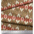 thumbnail image 2 of Soimoi Brown Georgette Viscose Fabric Kettle & Cups Kitchen Print Fabric by the Yard 42 Inch Wide, 2 of 4