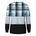 thumbnail image 4 of KIHOUT Chandails en Molleton de Mode pour Femmes, Manches Longues Décontractées à Carreaux Patchwork Col Rond Ample Blouse Chandail Tops, Taille P-2TG, 4 of 5