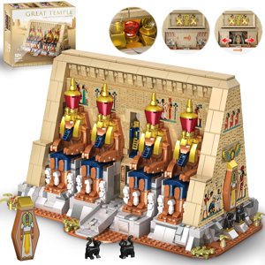 SpblastB Temple Ensemble de construction pour adultes, Architecture égyptienne Blocs de construction avec mécanismes cachés, Collection célèbre Landmark Accueil Décor Kit de construction modèle, 2666Pcs
