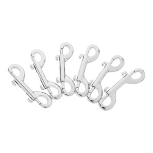 Estbridge 6pcs Double Ended Dog Leash with Metal Trigger Clips Heavy Duty Stainless Steel Chains for Secure Pet Walking Training and Outdoor Adventures 89MM