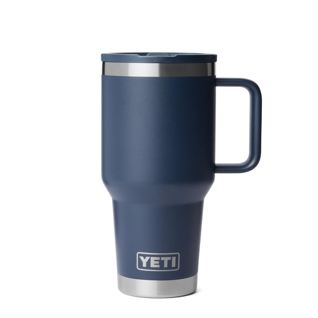 YETI Rambler 30 oz Gobelet de Voyage avec Couvercle à Paille Rabattable �?? Acier Inoxydable, Isolé sous Vide, Étanche, Compatible avec Porte-Gobelet, Bleu Marine